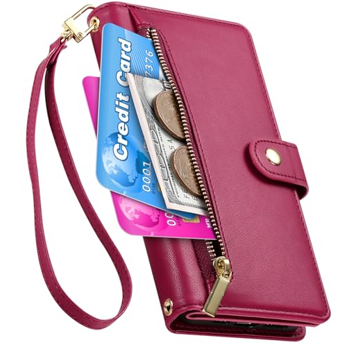Étui portefeuille Moto G13 4G G53 5G G23 4G avec porte-cartes et fermeture éclair