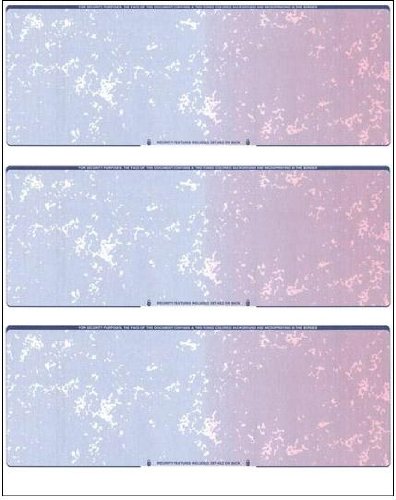 Business Voucher Check Stock - Computer Laser Checks - 3 Checks Per Page, 500 Sheets/1500 Checks, Blue/Red Prismatic