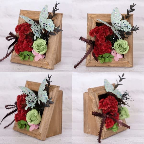 Amazon｜プリザーブドフラワー ドライフラワー ミニウッドボックス M  