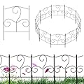 10 Panel Animal Barrier Fence Decorative Garden Fence Boarder,16.5 Inch(H) x 10.5 FT(L) Rustproof Metal Defense Border, Dogs Rabbits Blocker Fence Flower Edging for Yard Landscape Patio Outdoor Decor