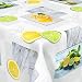 Produktbild Venilia Wachstuch-Tischdecke mit Aufdruck Lemon Quadratisch, Tischtuch, Tischwäsche, Wachstischdecke, flüssigkeitsundurchlässig, pflegeleicht, 1,4 x 1,4m, 55245