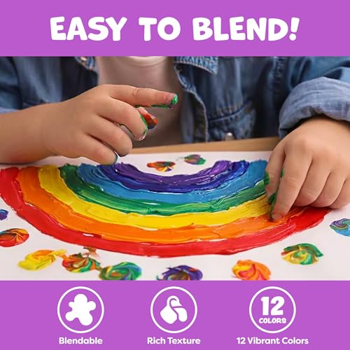 28% Off Washable Finger Paints for Toddlers - 12 Non-Toxic Colors - Image 5