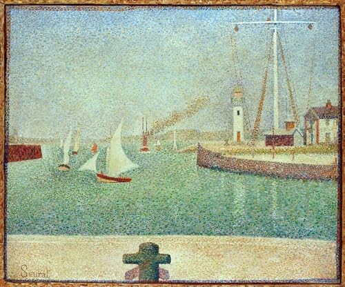 Affiches et Gravures Impression Sur Toile Georges Seurat Port de Honfleur Toile Modern 60x90