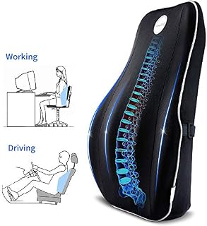 Villsure Lumbar Support Pillow, Memory Foam Back Cushion for Lower Back Pain Relief