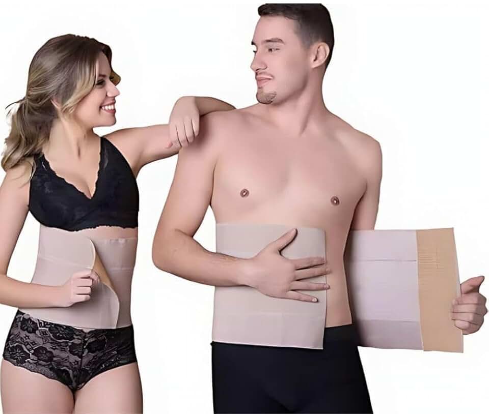 Cinta Faixa Cirurgia Abdominal Elástica 3 Gomos Abdominoplastia Hérnia Bariátrica UN New Form (P)