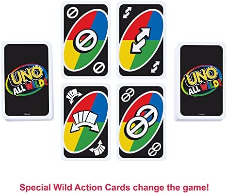 Mattel Games UNO All Wild Card Game with 112 Cards, Gift for Kid, Family & Adult Game Night for Players 7 Years & Older