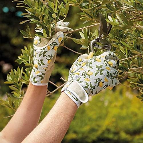 Sicilian Lemon Gardening Gloves Medium Size 8 for Pruning Planting And Weeding, Yellow - Image 3