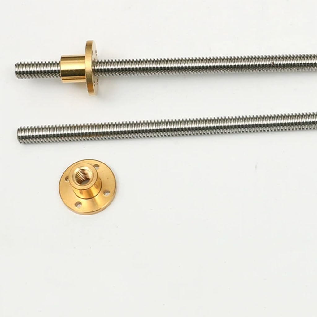 Gewindestange aus Edelstahl, 1 Stück T10 Edelstahl for CNC-3D-Drucker, Länge 100 200 300 400 500 600 700 800 1000 mm, Steigung 4 mm, Trapezspindelschraube und Mutter