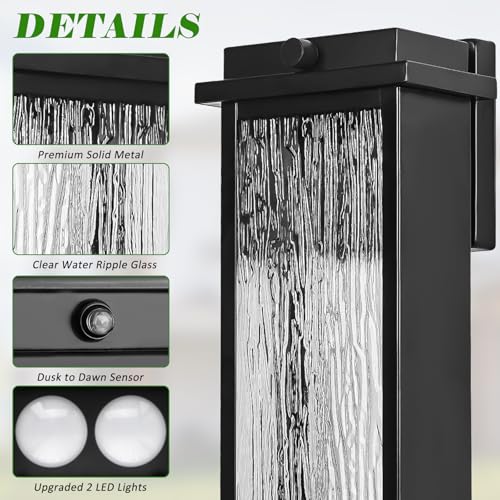 Image of VenzBlomia 20 inch Extra Large Dusk to Dawn LED Outdoor Wall Lights 2 Pack