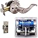 Constructor Prelude Privacy Door Lockset Lever Handle for Bedroom and Bathroom Satin Nickel CON-PRE-SN-BK