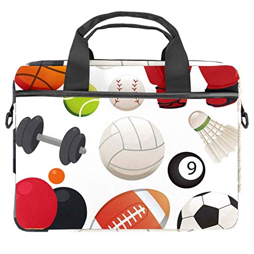 Sac ordinateur 13 à 14 pouces antichoc avec motif ballons sport et bandoulière