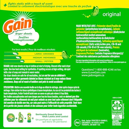 Gain dryer sheets Plus Wrinkle Release, Original Scent, 120 Count, Fights static with a touch of scent, laundry sheets - image 9