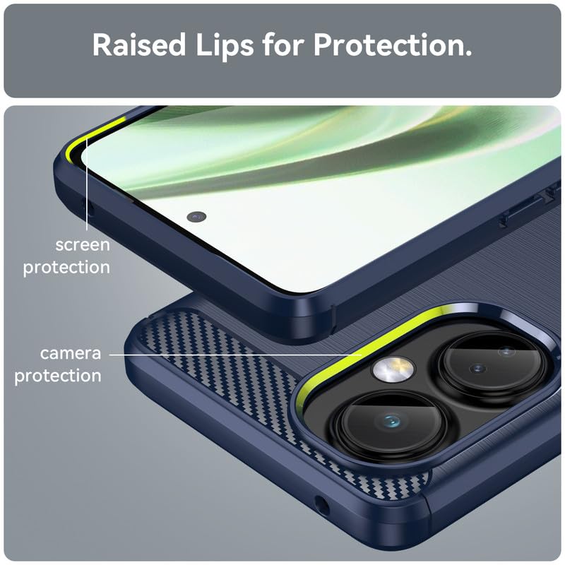 Image of Hybrid Carbon Fiber Back Case for OnePlus Nord CE 3 Lite (Blue)