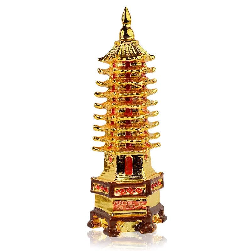 RCW Educational Tower Fengshui/Vastu Pagoda Tower for Students Children Study Table Success Luck Career Knowledge Learning Peace Home Décor Gifting Home Office Shop(H. 15 Cm)