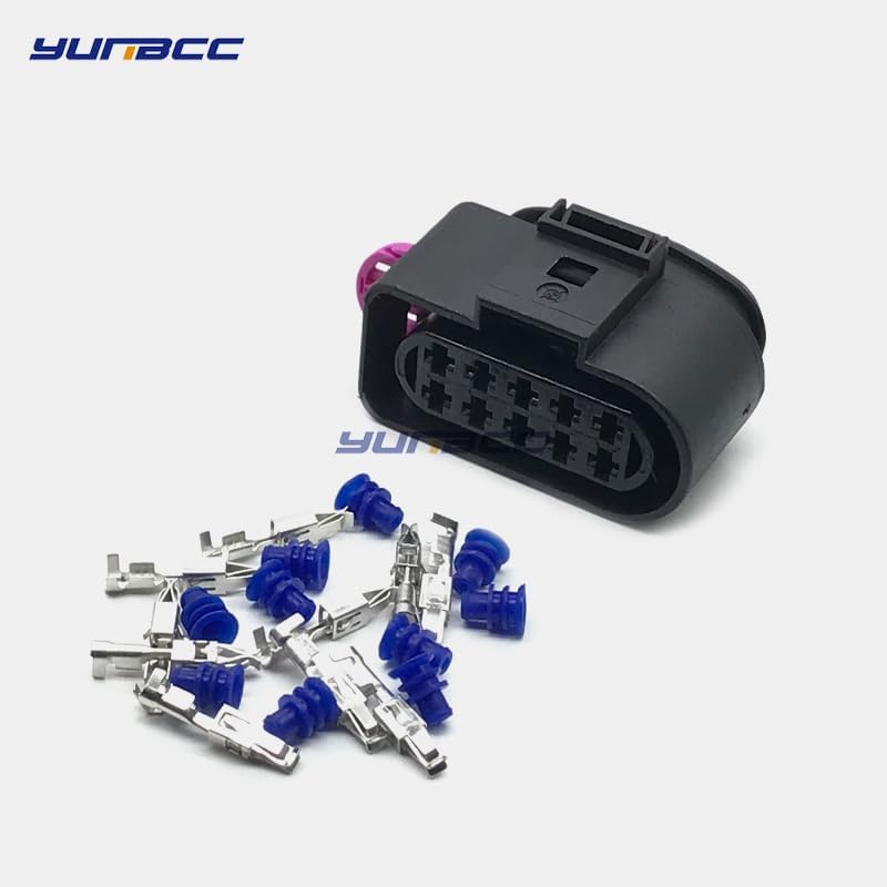 5 Set 10Pin 1J0973835 1J0973735 Female Male 3.5 Auto Temp Sensor Plug Deflation Valve Socket Waterproof Connector For VW Truck - (Color: 10P Female, Package: 20 Sets)