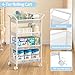 3IngSeagulls Baby Diaper Caddy Cart, 4-Tier Diaper Caddy Organizer and Storage, Rolling Utility Cart for Baby Supplies, Diaper Cart with Wheels for Bedroom, Nursery, Changing Table, White
