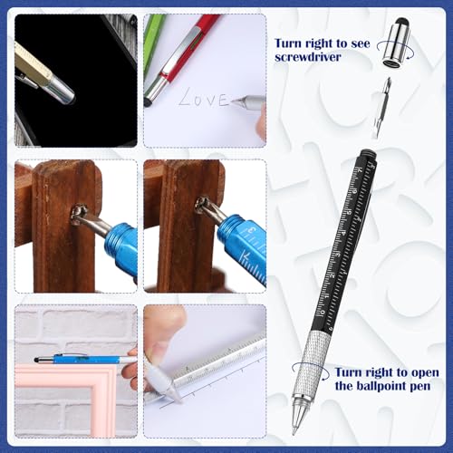 Image of Sabary 36 Pcs Gifts for Fathers Day Multitool Pen Gift for Men Birthday Gift Including 6 in 1 Tool Pen, Stainless Steel 11 in 1 Beer Opener Credit Card Tool and Black Refill(Bright Color)