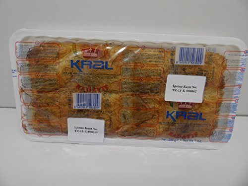 Kral Baked Kadaifi (Kadayif, Kadaif) Easy, Practical, Delicious, Vegan Dessert, Dry Pastry Dessert Ready by Soaking in Hot Sugar Syrup, Traditional Syrup Sweet Kataifi, 0.44lb (200g, 7oz)
