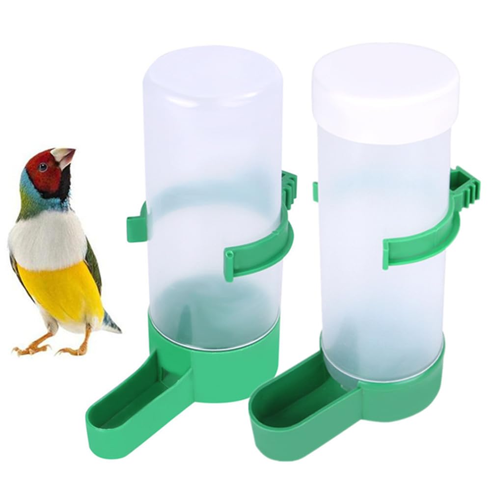 Bird Feeder Water Dispenser Automatic Bird Feeder for Cage, Wanfoou Water Bottle Food Dispenser Perch Cage Accessories Hamster Parrot Drinking Bottle