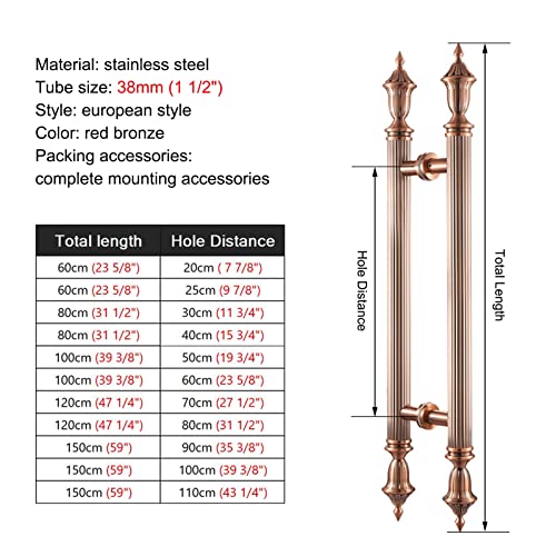 Manija de puerta de granero de aluminio con acabados refinados multicolor de 60 cm 2
