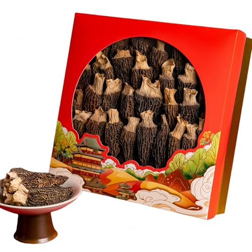 Morcheln Getrocknet Pilze Getrocknete Spitzmorcheln Ganze Köpfe (100g) | Ohne Zusatzstoffe - 100% Naturbelassen Liofilisiert Für Maximales Aroma| Aus China Wildsammlung | Spitzenqualität