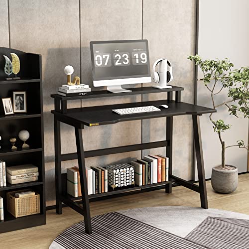 Alisened Computer Home Office Desk, 31.5" Desk For Small Spaces With Storage Shelf,Small Computer Desk With Monitor And Bookshelf, Modern Simple Style Laptop Desk #TOP1