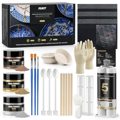 Kintsugi Repair Kit, 3 Color Kintsugi Kit To Repair Ceramic, Jade, Glass. Per...