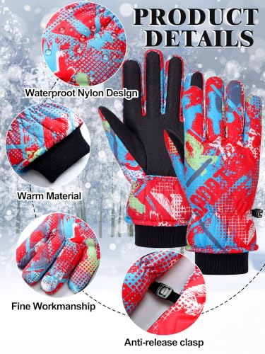 Image of Geyoga Kids Waterproof Winter Snow Ski Gloves