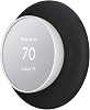 Wall Plate Cover Compatible with Google Nest Thermostat 2020, Silicone Fingerprint Resistant Bracket Mount Trim Kit for Nest Thermostat, Complementary Design Easy Installation Backplate for Home Black