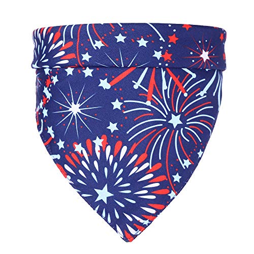 Yunison 5 Packs 4Th Of July Dog Bandanas Reversible Scarfts American Flag Independence Day Fireworks Pet Triangle Scarfs, Cat Bandanas For Small Medium Large Pets #TOP7