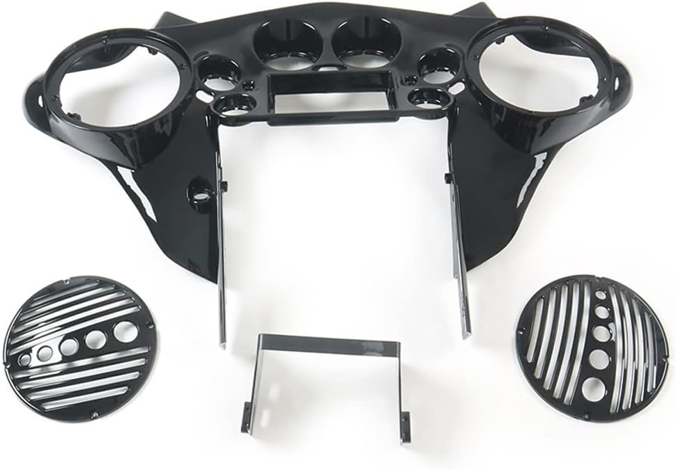 ‎SUNDERELLA Glossy Black Inner Fairing with 8" Speaker Pods Double DIN Batwing Fairing Compatible for Harley Davidson Touring Electra Street Glide Ultra Classic Road Glide 1994-2013