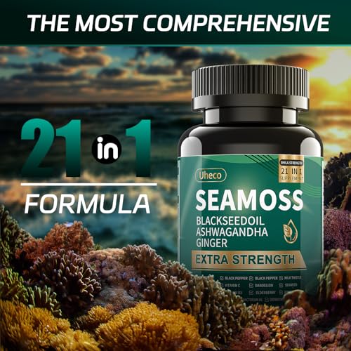 Uheco 21-in-1 Sea Moss Capsules with Bladderwrack & Burdock (90 ct) — view 3