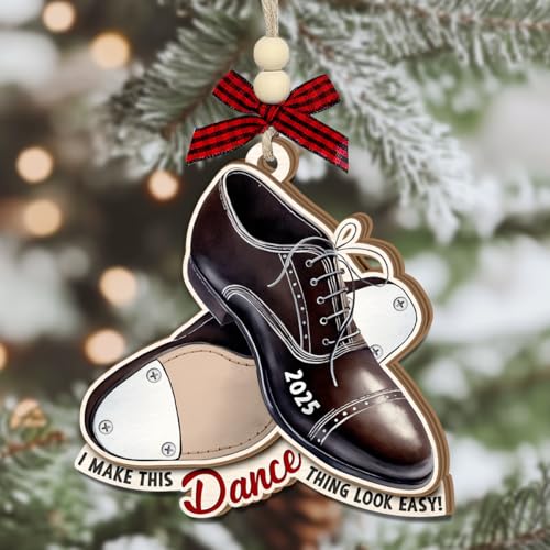 Tap Dance Christmas Ornament 2025 - Wooden Tap Shoes Ornaments for Tree, Dancer Gifts for Men, Women, Girls, Boys - Dance Teacher Gifts for Coaches, Dancing Jazz Lovers Gift Ideas