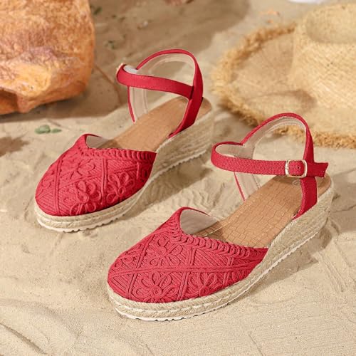 Sandales espadrilles à coin fermé au design raffiné pour cérémonie