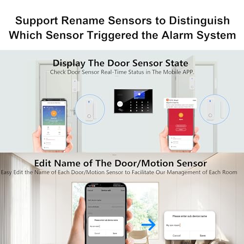 TUGARD Alarma Inalámbrica WiFi para el Hogar, 20 Piezas gsm 4G Sistema Antirrobo de Seguridad 120DB, Kits para el Hogar, Compatible con Alexa, Google Assistant - imagen 6