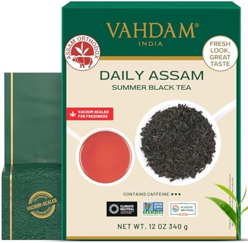 VAHDAM, Assam Te Negro Hojas Sueltas (340g, 170+ Tazas) Fuerte, M...