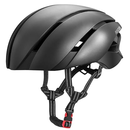 ROCKBROS Adult Bike Helmet Streamlined Aerodynamic, Comfortable Y - Shaped Strap Cycling Helmet for Men Women (58-62 cm) Reflective Adjustable Webbing for Road & Mountain Biking