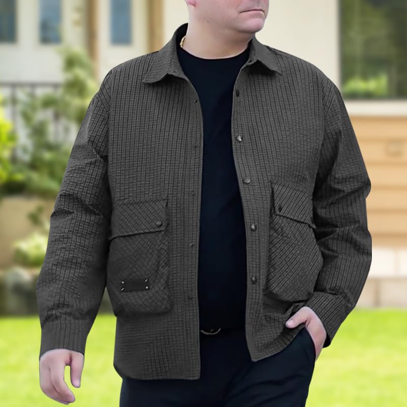 Image of Men's Lightweight Athletic Jacket Casual Bomber Jackets Coat with Pocket XL-5XL for Golf & Casual Wear
