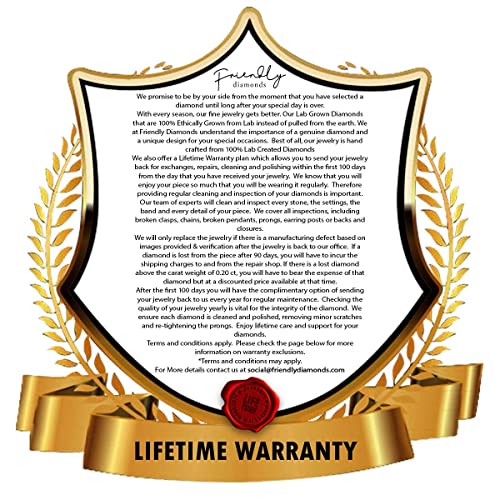 Friendly Diamonds 1 Carat | 14K White Gold | Igi Certified Lab Created Diamond Solitaire Pendant Necklace | F-G Color, Vs1-Vs2 #TOP5