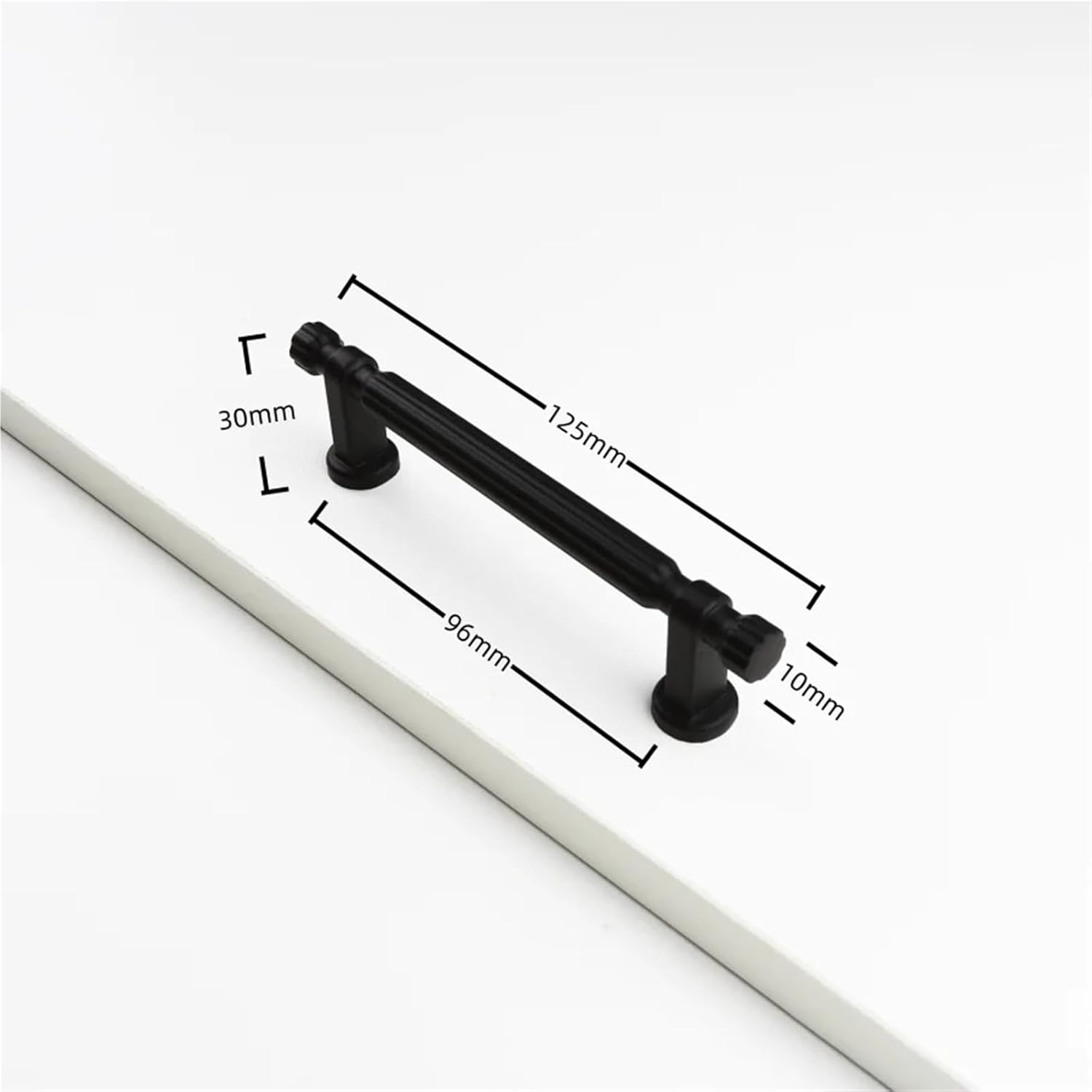 Solid Cabinet Handles Drawer T Bar Furniture Pulls Hardware 1Pcs(Black-C96mm)