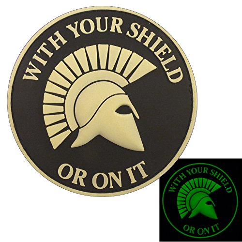 Legeeon Glow Dark Spartan Helmet With Your Shield Or On It Pvc 3D Rubber Hook Patch #TOP2