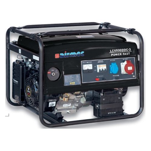 Airmec - Generatore benzina LC 6500 DDC-3-5,5 kw monofase e trifase + carica batteria gruppo elettrogeno