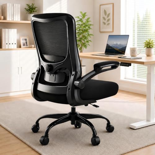 Image of Ergonomic Office Chair for Long Hours, Adjustable Padded Lumbar Support for Lower Back Relief, 330 lb Capacity, Comfortable Computer Desk Chair for Home Office, Work & Study