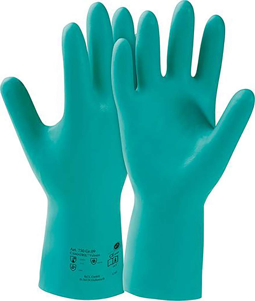 DENIOS - Gants de protection chimique KCL Camatril, nitrile, cat. III, longueur 30 cm, taille 10, 10 paires