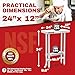 DuraSteel 24x12 Small Stainless Steel Table - NSF Metal Narrow Commercial Food Prep Side Worktable with Under Shelf - For Laundry Room, Kitchen, Outdoor Grill, Small Spaces