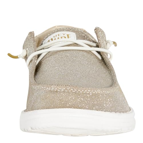 Image of HEYDUDE Women's Wendy Metallic Sparkle Slip On Shoes | Stylish Fashion Loafers for Women | Lightweight & Comfortable