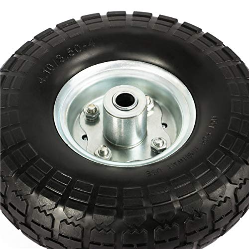Yaheetech 10-inch Solid Wheelbarrow Trailer Tires Sack Truck Garden Cart Tries Wheel 5/8-inch Bearings for Lawn/Garden/Beach/Trolley/Wagon/Snowblower/Generator 4 Pack