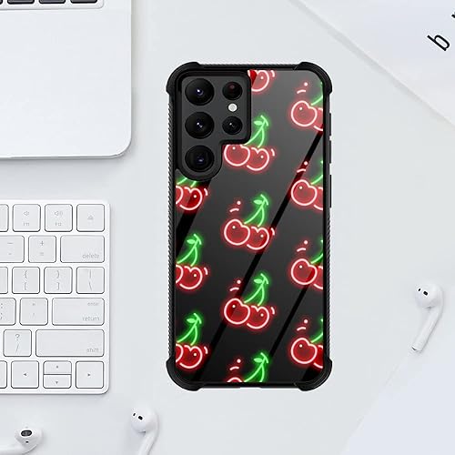 Miniatura 7 de Funda compatible con Samsung Galaxy S22 Ultra, patrón trasero negro con esquinas que absorben los golpes, diseño de TPU suave, funda protectora