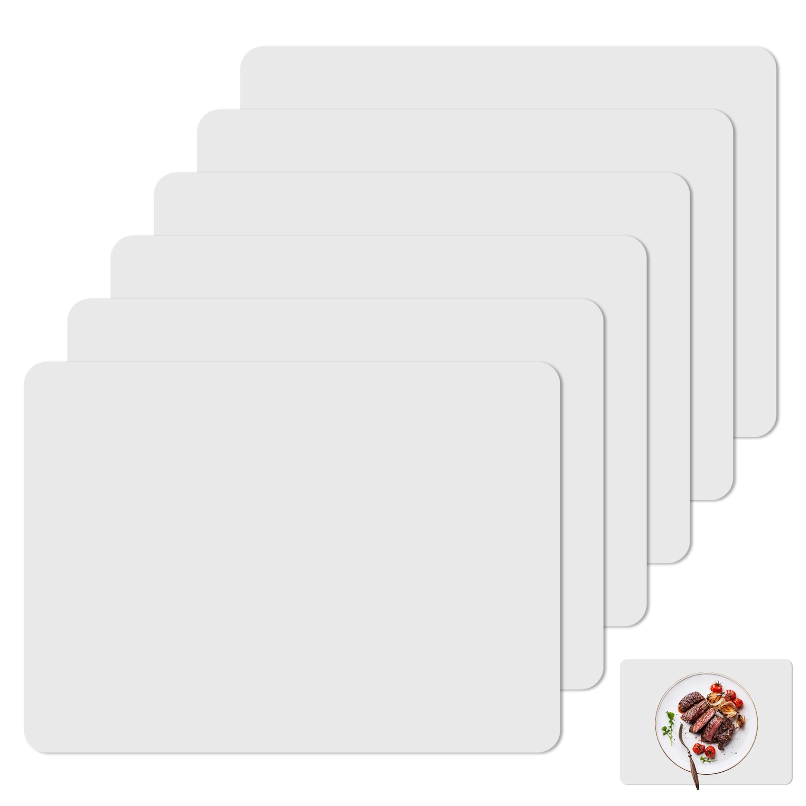 Zyetgh Transparent 6 Pack Translucent Silicone Mats, Clear Countertop Protector Mat Non-Slip Silicone Mats For Worktops 40X30cm For Kitchen Counter Dining Heat Resistant