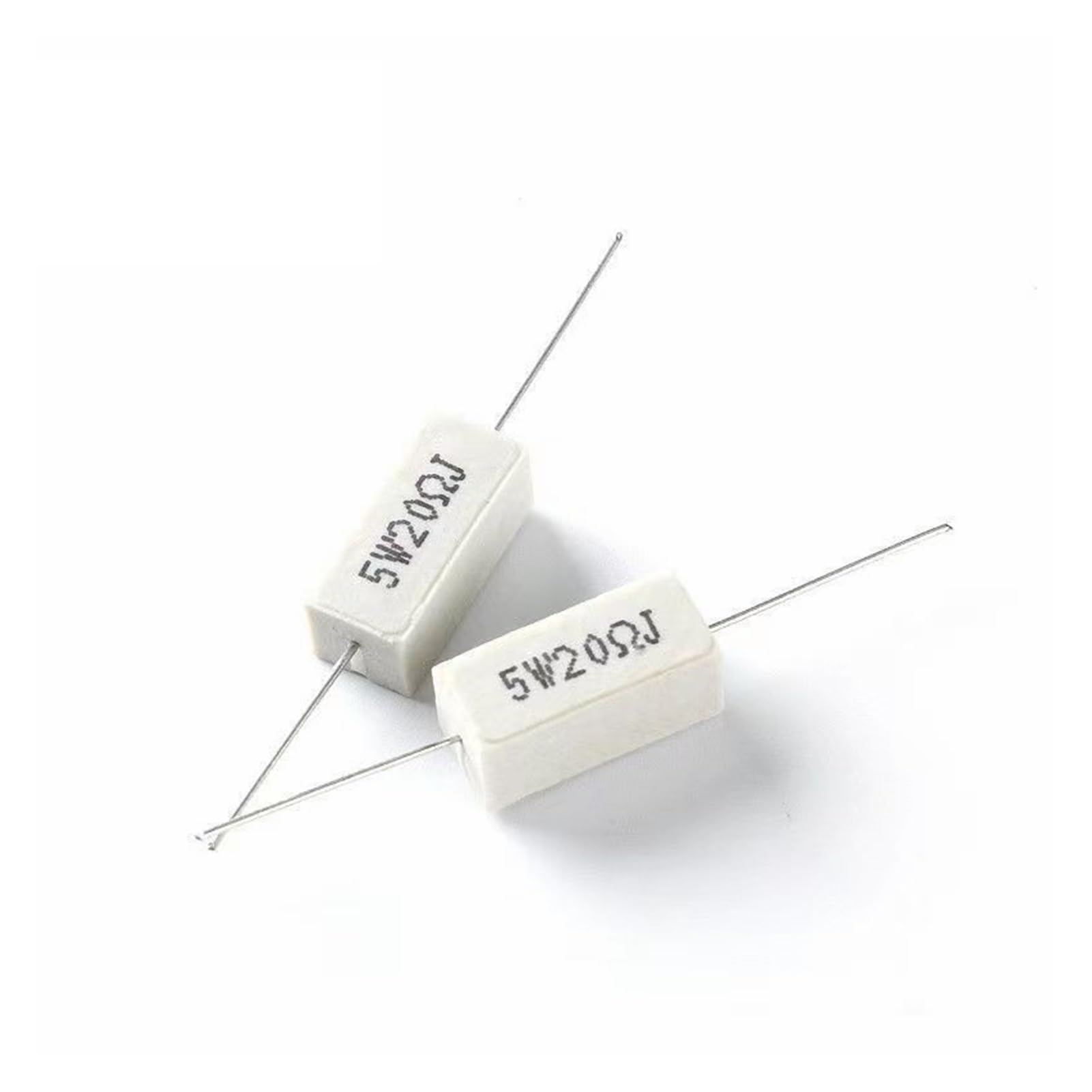 GUTUYEHKEA Cement Resistors 200pcs 5W 5% Power Resistance 0.1R To 100K Ohm Assortment Kit(62R)